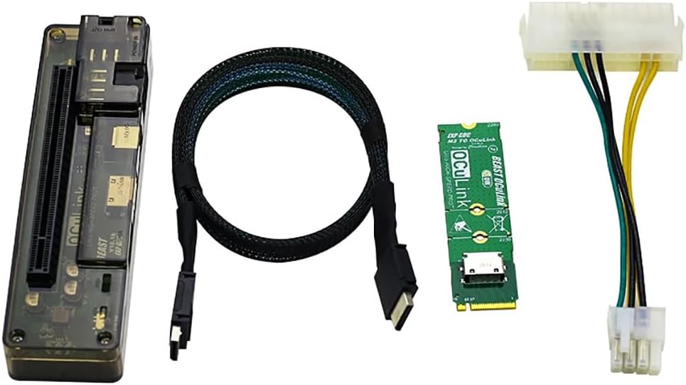 JMT M.2 M Key to OCulink-Compatible GPU Docking Station PCIe 4.0 X4 64GB/s for Mini PC Notebook Laptop to External Video Graphic Card (No M.2 Adapter)