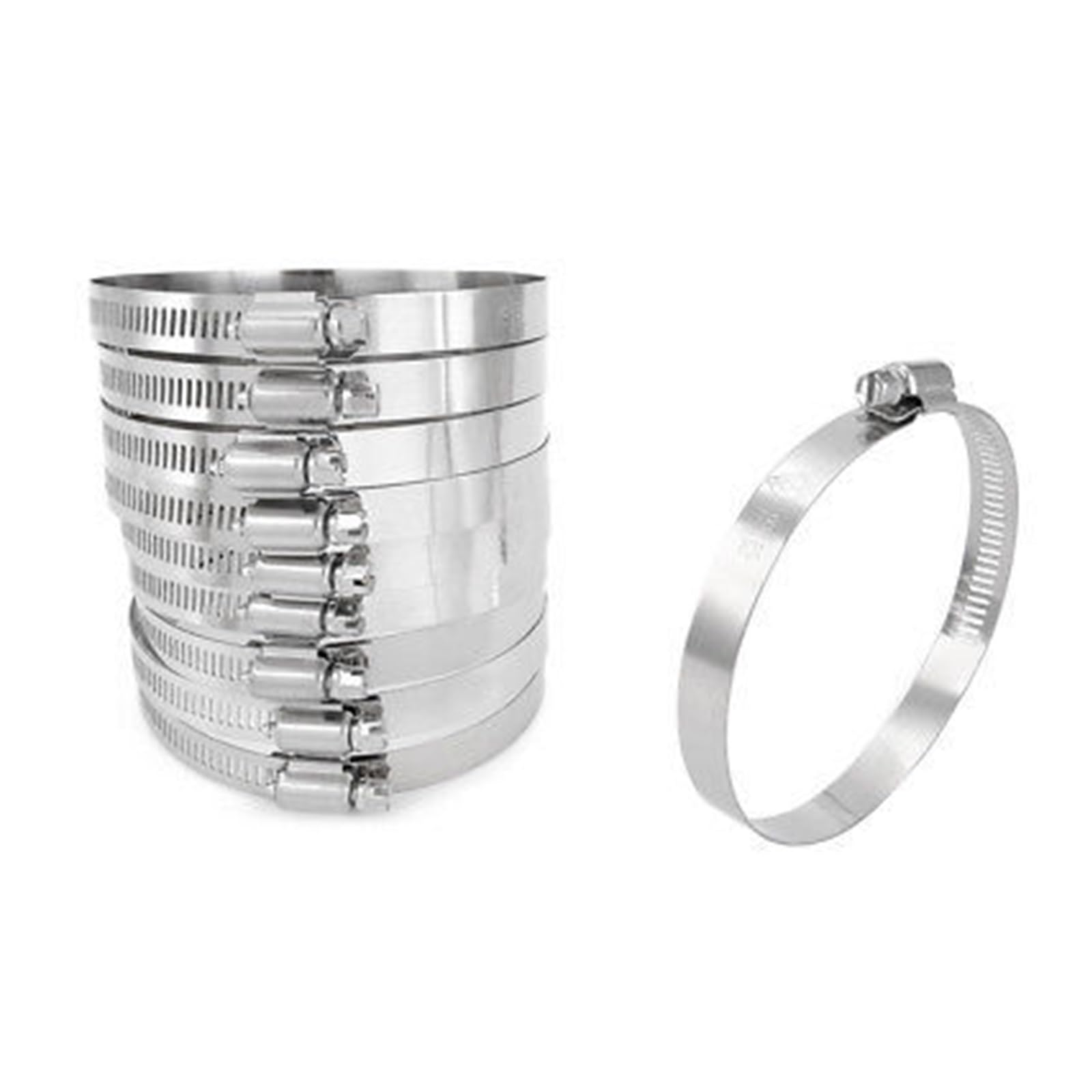 Schlauchschellen-Set, 78–101 mm Spannbereich 201 Edelstahl Schneckengetriebe Schlauchschellen 10 Stück