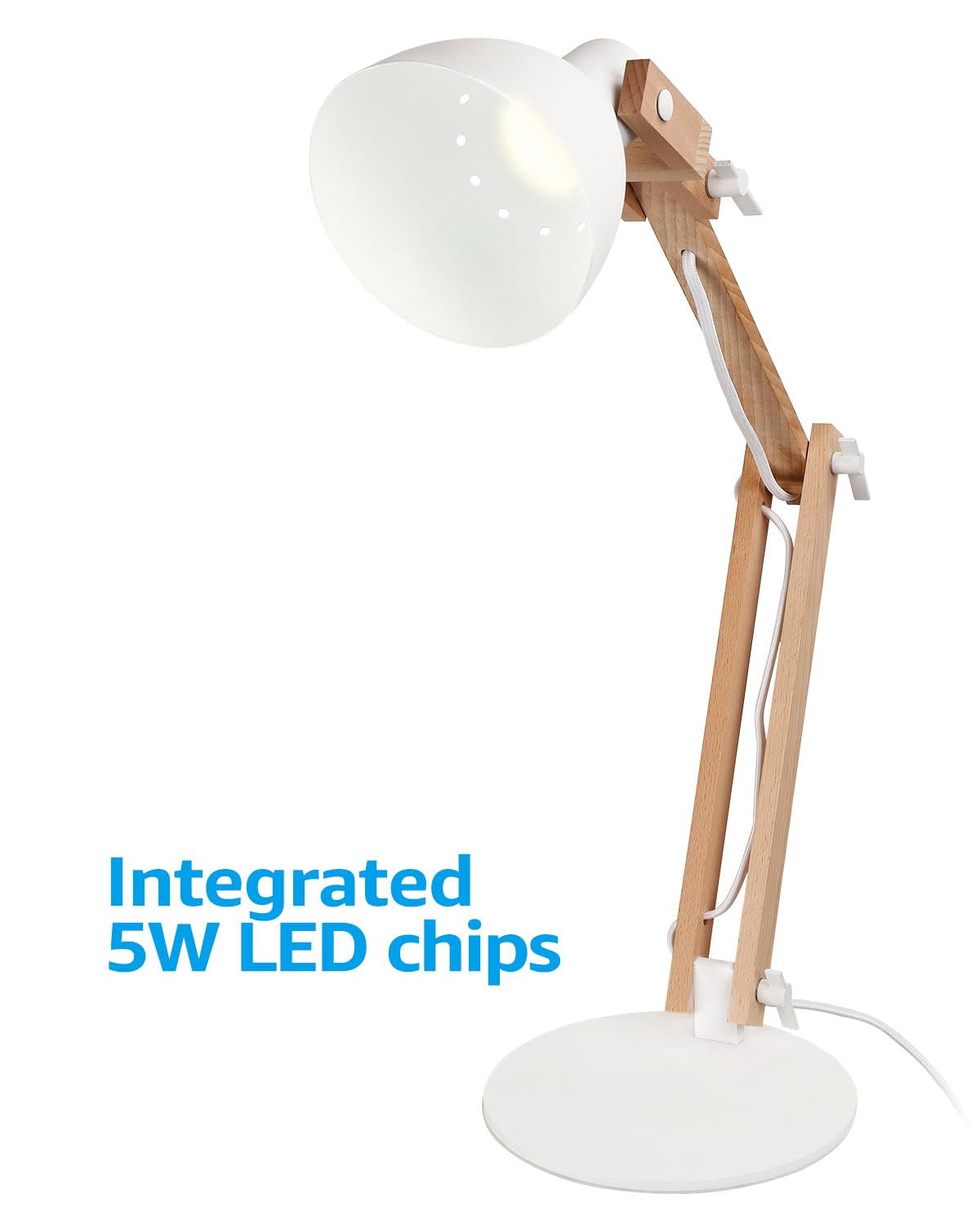 Amazon.co.jp: TORCHSTAR LEDスイングアームデスクランプ、木製一体型