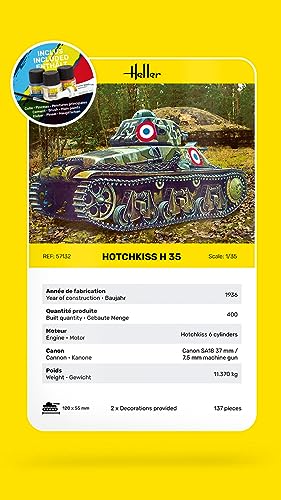 Model Military Tank Hotchkiss H35 escala 1:35 miniatura 7