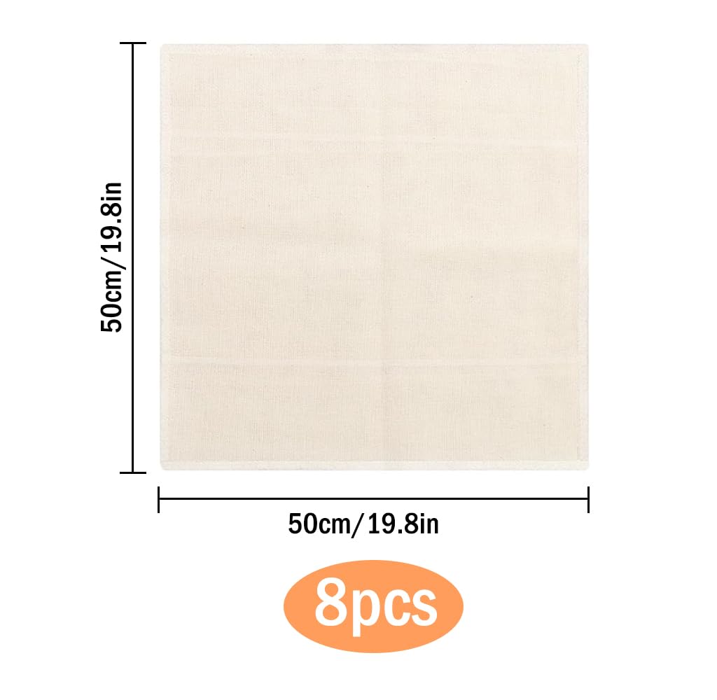 Kellegour Pack of 8 Straining Cloth 50 x 50 cm Cheese Cloth, Cotton Filter Cloth, Linen Cloth - Image 2