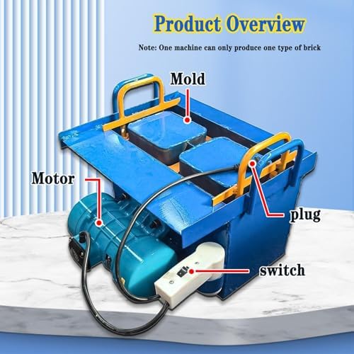 Portable Mini Electric Concrete Block Press Machine - Efficient DIY Brick Maker, 30 Bricks/Hour, 550W Motor, Fast 45s Forming - Ideal for Home & Small Projects