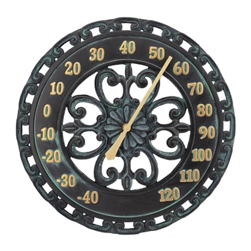 Termómetro de pared vintage | Termómetro decorativo colgante resistente a la intemperie | Termómetro de pared de jardín | Termómetro exterior interior impermeable | Termómetro de diseño