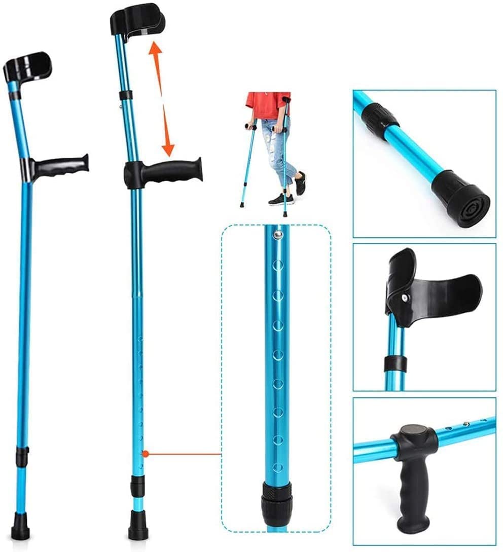 Stampelle per avambraccio Bastone da passeggio regolabile Pieghevole Ultraleggero in alluminio Assistenza Doppio regolabile Leggero e robusto Ausilio per la mobilità per artrite Anziani Anziani e di