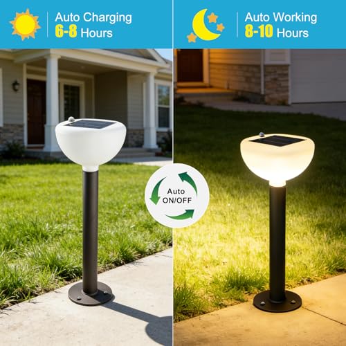 Image of Lightdot Solar Powered Garden Lights Dusk to Dawn Solar Pathway Lights Outdoor, Auto On /Off, IP65 Waterproof Decor Landscape Lighting for Yard /Lawn /Walkway /Driveway, 2 Pack