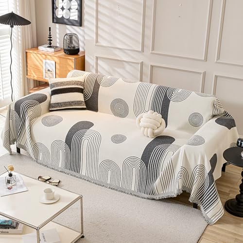 Serviette de canapé d'angle polyvalente chenille gris 180x300 grand lit - 2