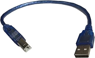 プリンターケーブル USBケーブル 30cm クリアブルー ABタイプ A-B 標準 タイプAオス-タイプBオス USB2.0 データ転送 - エプソン Epson キヤノン Canon ブラザー Brother デル HP スキャナー ファックス Fax コピー機 複合機対応 [#0549-30-600001]