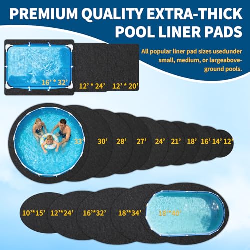 Miniatura 8 de Garvee Tapiz De Suelo Para Piscina Ovalada, Alfombrilla Protectora Antiperforación Y Antimaleza, Base Para Piscinas Desmontables E Hinchables