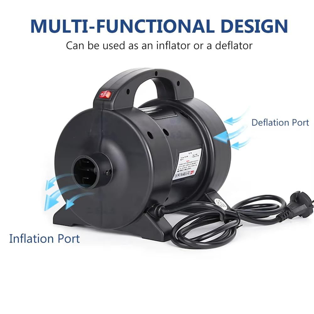Pompa ad aria elettrica Gonfiatore Esponfiore, Gonfiatore 240 V/1600 W, Gonfiaggio rapido, con 2 ugelli pompa, Materassi gonfiabili, Piscina,Anello di nuoto