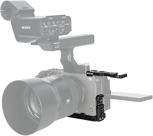 Miniatura 1 de NICEYRIG FX3 FX30 - Placa en forma de L para Sony, kit de montaje de media jaula con soporte de extensión de zapata fría, placa base de liberación