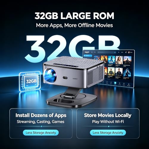 Google TV Smart Projector with WiFi and Bluetooth, 2000 ANSI Projector 4K by XIWBSY - Used condition - Image 6