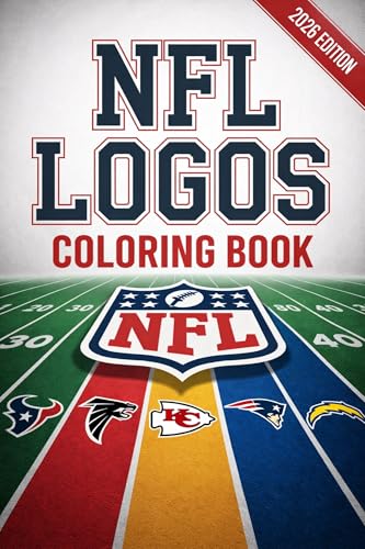 NFL Logos Coloring Book: 32 American Football Logos to Color with Fun Trivia, Easy Designs for Kids, Teens, and Football Fans, Perfect Gift for Sports Lovers