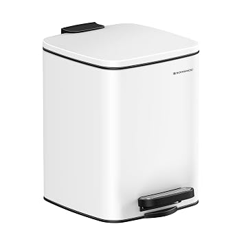 SONGMICS Kitchen Bin, 6L Stainless Steel Pedal Bin