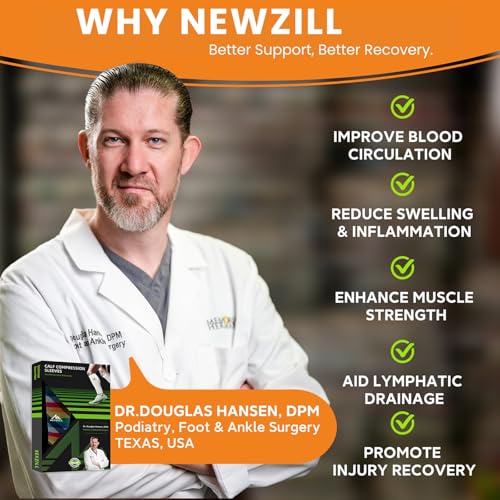 Image of NEWZILL Compression Calf Sleeves (20-30mmHg) for Men & Women - Perfect Option to Our Compression Socks - for Running, Shin Splint, Medical, Travel, Nursing