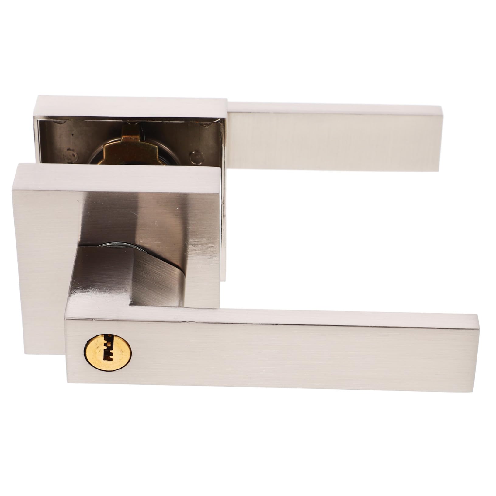Poignée de porte intérieure aluminium serrure levier bouton rond chambre