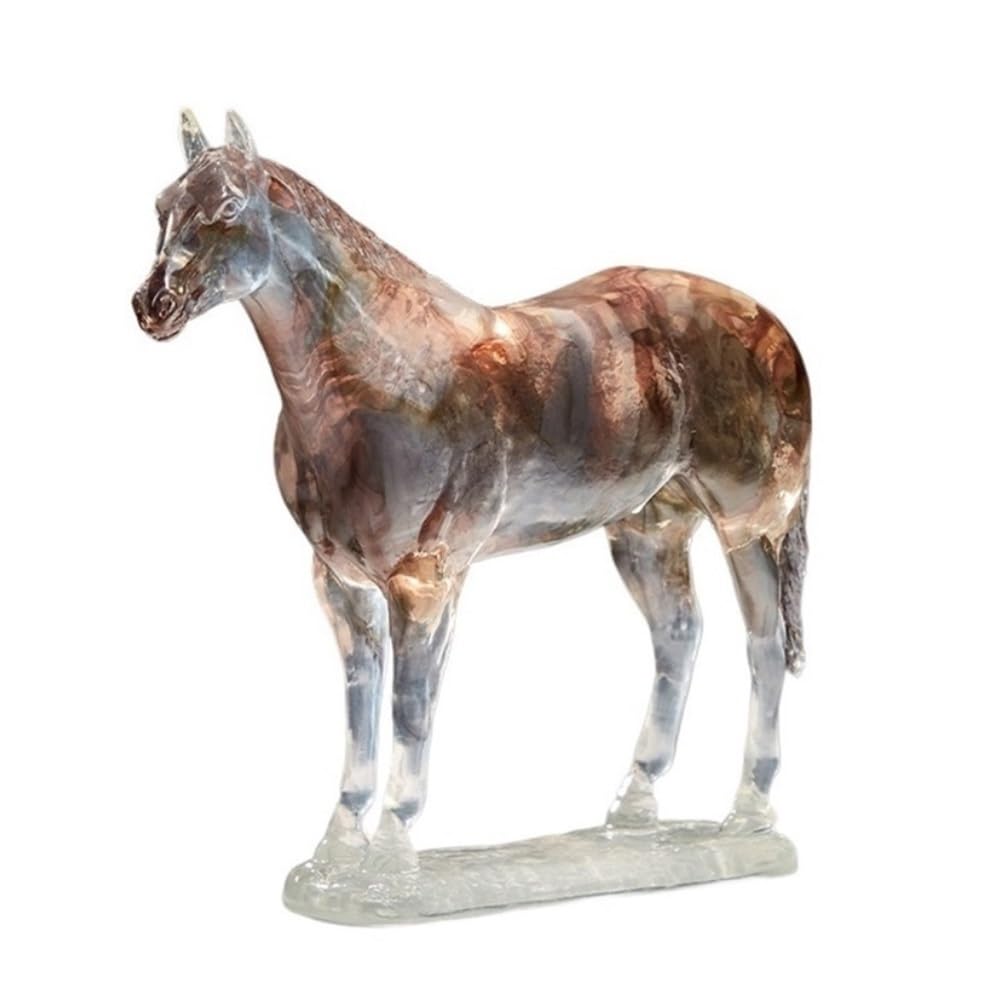 zhuyanbo007 Desk Statue, Creative Light Color Changing Transparent Horse Ornaments Living Room Office Decoration