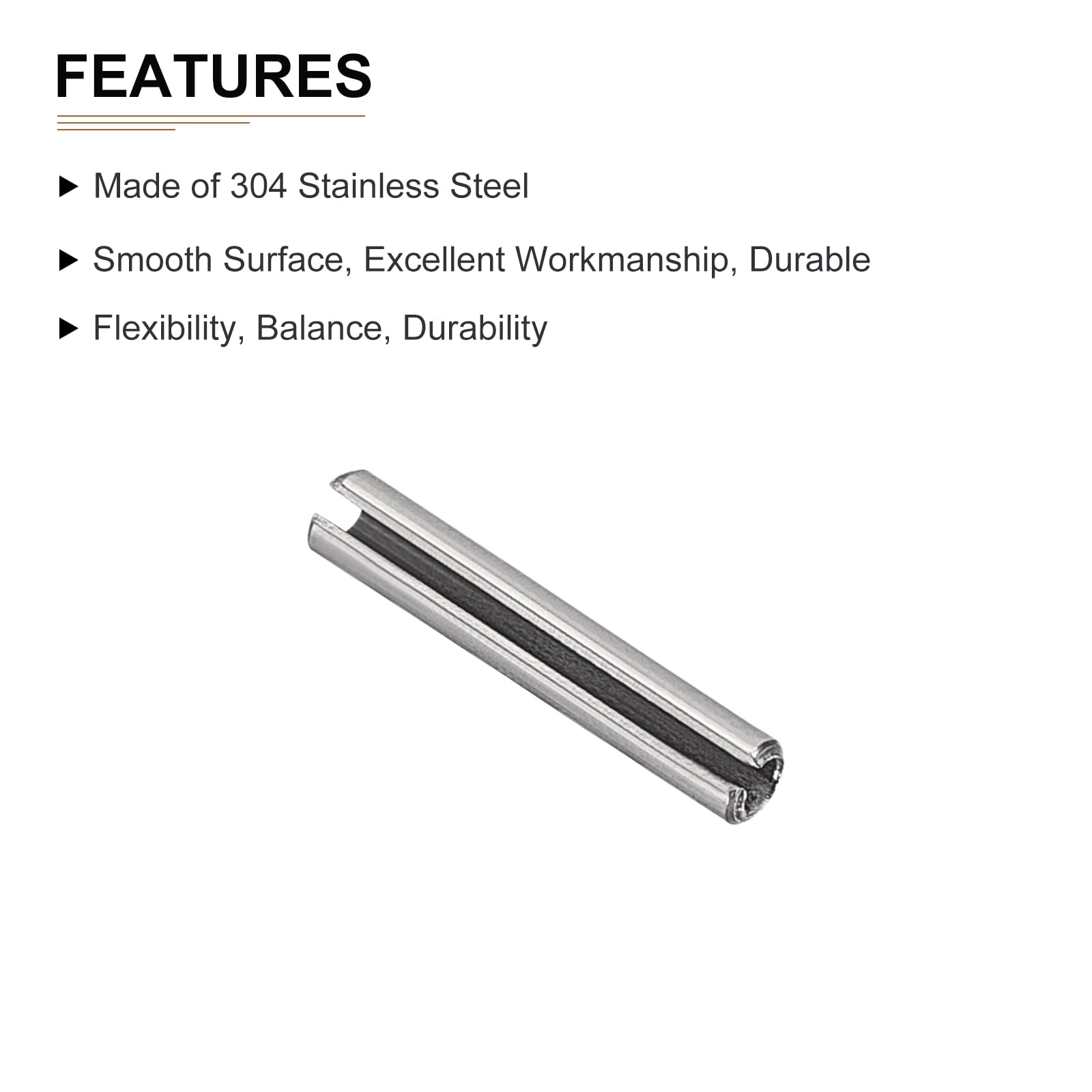 DTGN 2mmx12mm(DxL) Slotted Spring Pin, 50Pack, Good for Home Machine Fastener - Image 3
