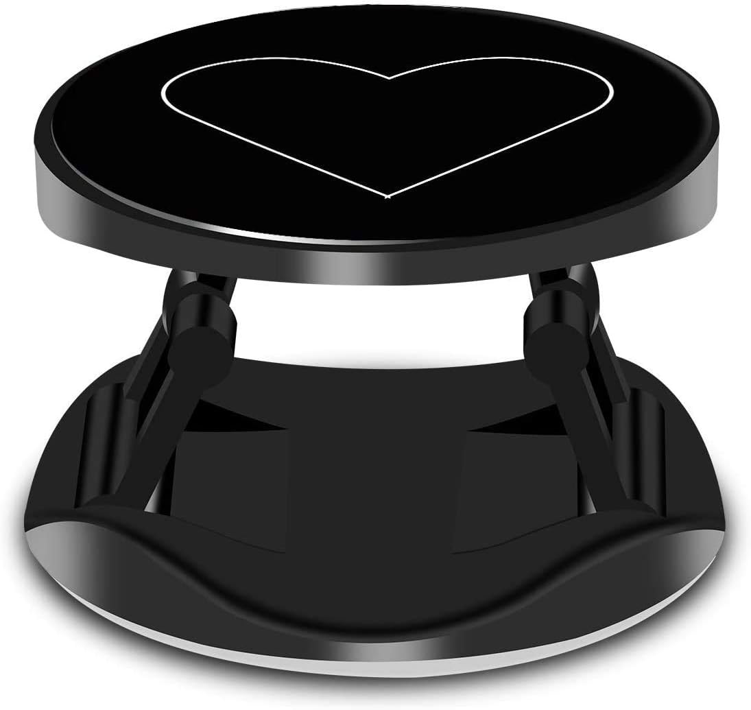 Collapsible Grip & Stand for Phones, Expanding Stand Grip Mount Socket for Smartphones, Tablets and iPhone - Black Heart