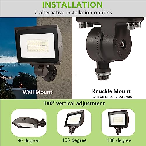 ECCFUTLL 100W Outdoor LED Flood Light with Plate, 5000K Daylight 13000LM 120V, UL Waterproof LED Security Flood Lighting for Wall Wash/Sign/Flagpole/Tree/Yards/Advertising Boards by ECCFUTLL - Image 3