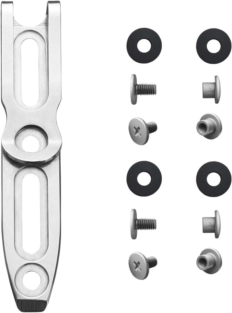 TONIFE 420J2 Stainless Steel Pocket Clip for Kydex Sheath, Durable Sheath Clip with Multi-Hole Spacing & Screws, Outdoor Tool Accessories (Polishing)