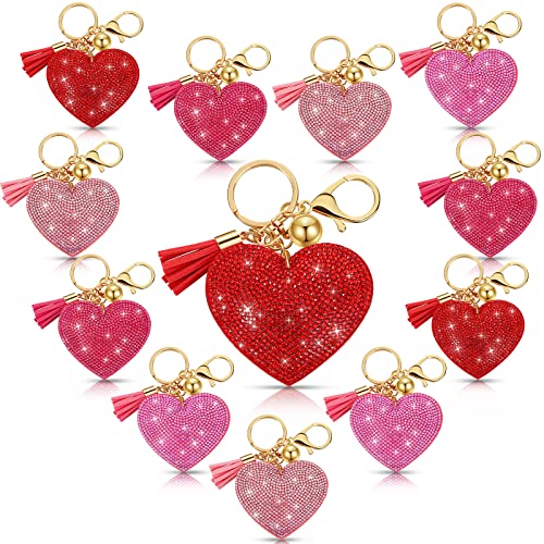 Porte-clés Saint-Valentin cœur strass Jexine multicolores aux finitions scintillantes