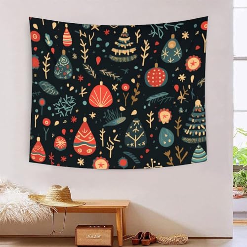Tapisserie murale de Noël grand format 180 x 230 cm pour déco chambre et salon