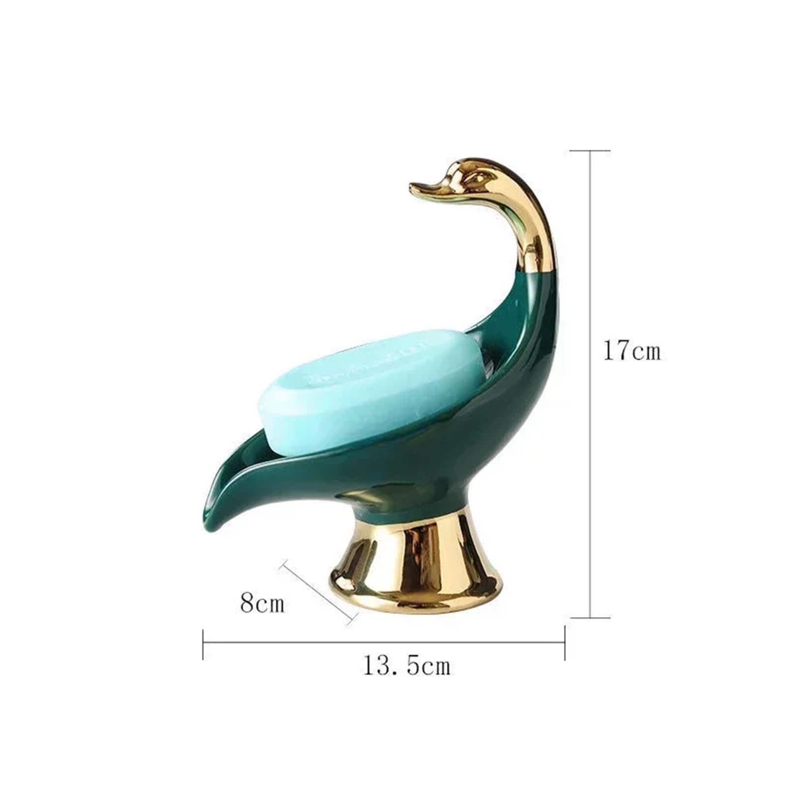 Porte-savons Porte-savon en céramique en forme de cygne, boîte à savon, porte-savon de salle de bain, plateau de rangement, fournitures de douche de salle de bain, support de salle de bain(WHITE)