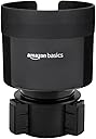 Amazon Basics Car Cup Holder Expander with Adjustable Base, Securely Holds Large Bottles 3.4 to 3.8 in Diameter, Compatible with Yeti, Hydro Flask, Easy Installation, Black