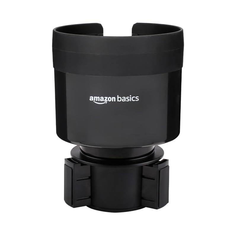 Expansor de Porta-Copos Automotivo com Base Ajustável Amazon Basics Preto