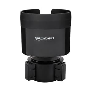 Amazon Basics Car Cup Holder Expander Adjustable Base Secure Fit for Large Bottles 3 4 3 8 inch