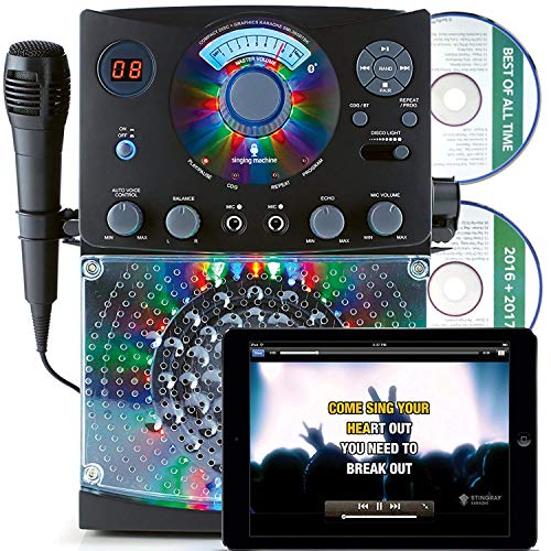 Singing Machine SML385 Karaoke Equipment with Bluetooth 1 Microphone