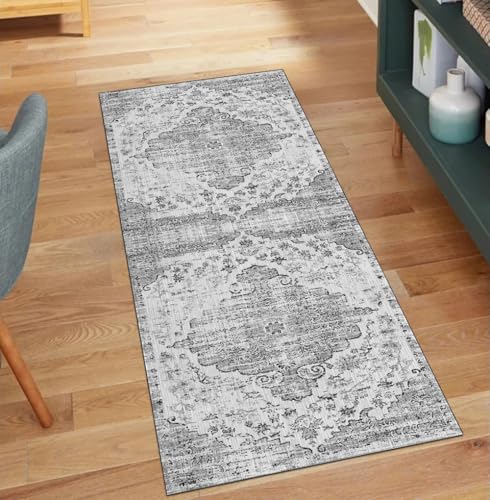 Alfombra de pasillo antideslizante gris que soluciona los resbalones en la cocina lavable 2