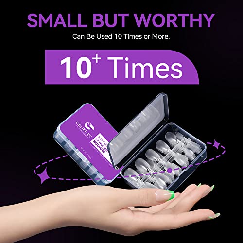 Gelike Ec Short Coffin Nail Tips: Xs Soft Gel Tips Coffin Shaped Full Cover Gel X Nails Pre Etched For Extensions - Pmma Resin Clear Strong False Press On Nails 120Pcs 12 Sizes, Extra Short Coffin #TOP5