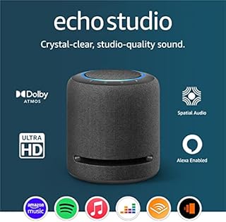 Echo Studio | Our best-sounding smart speaker ever, with Dolby Atmos and Alexa | Charcoal