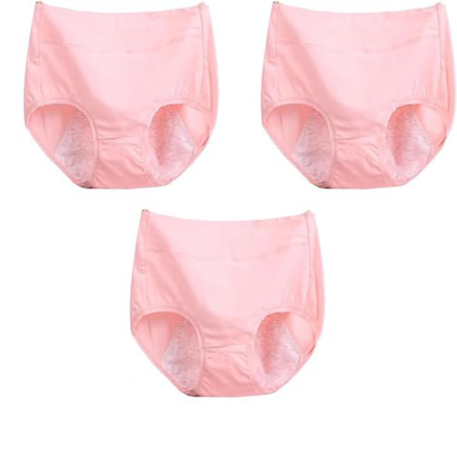 IsoUde High Waist Plus Size Cotton Leak-Proof Physiological Underwear, High Waist Cotton Tummy Control Panties for Women (3pcs-F,4XL)