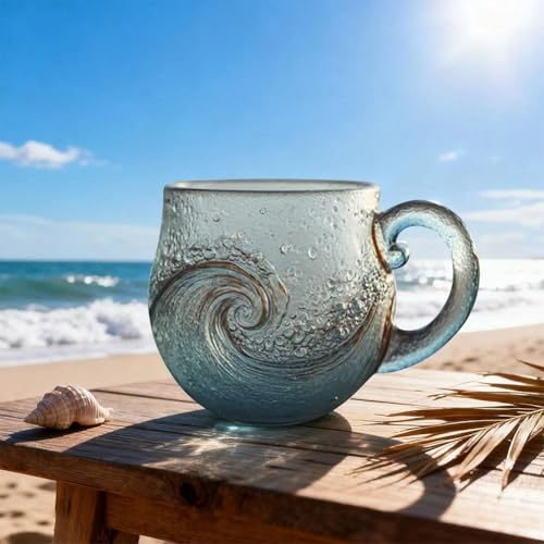 Sea Glass Sunset Mug juego 2 tazas 12 oz diseño playa miniatura 4