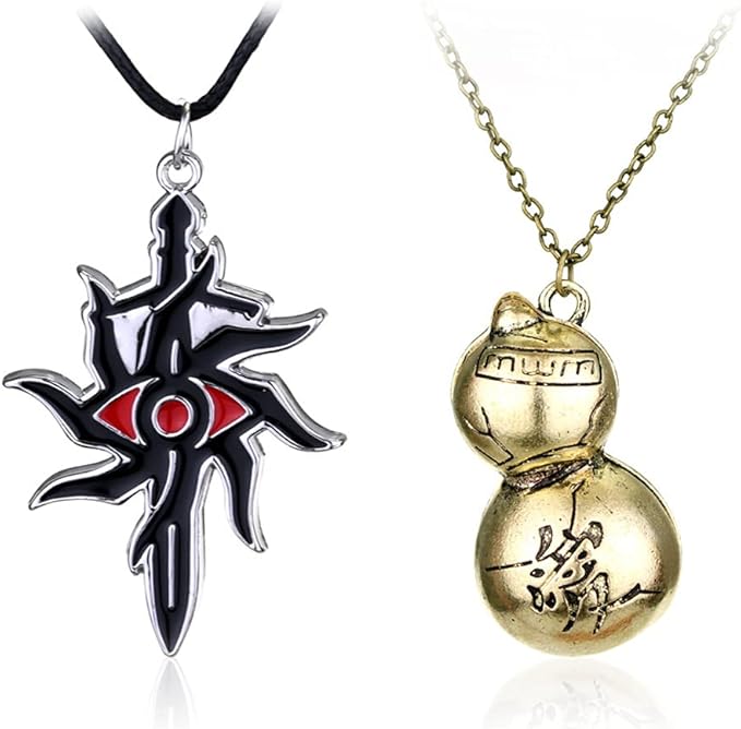 Naruto Necklace Set 2Pcs Collar de Naruto Anime, Accesorios de Joyas