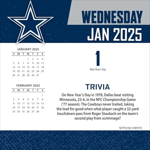 TURNER SPORTS Dallas Cowboys 2025 Box Calendar (25998053036) by Turner Licensing - Used condition - Image 2
