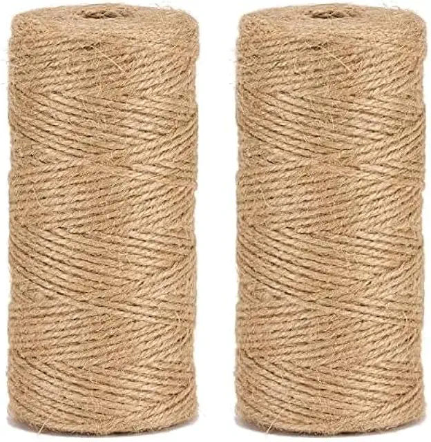 Ficelle Jute Naturelle Ø1.5mm - 100m pour Jardinage et Bricolage (Lot de 2)