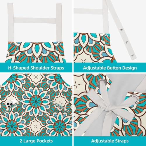 Tablier de cuisine pour restaurant et bistrot avec motif mandala - 4