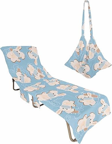 Miniatura 9 de Coloridas fundas verticales para silla de playa con bolsillos, funda de microfibra de secado rápido, fundas de silla de piscina naranja, toalla para