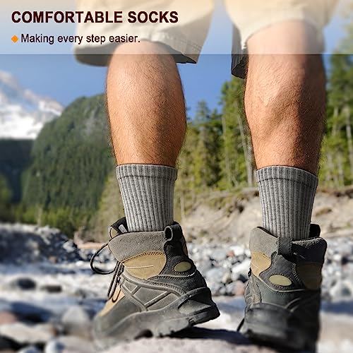 Image of BULLIANT Men 6-Pack Athletic Compression Crew Socks for Running Gym Sports