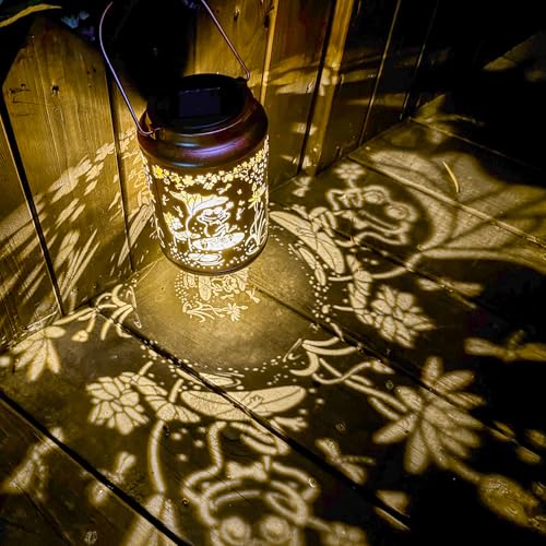 Frog Outdoor Solar Lanterns,Birthday Gardening Gifts for Women Mom Grandma,Garden Decor Waterproof Metal Hanging Lights for Patio Yard Pathway Lawn Front Porch by GOUPCA - Image 8