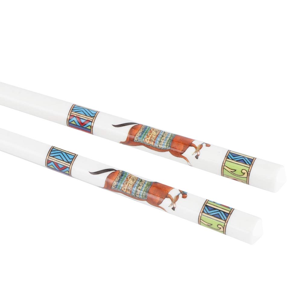 10 paires baguettes en céramique Couvoirs de vaisselle de table pour le restaurant pour le restaurant de l'hôtel Gift (Mille cheval de guerre coloré)