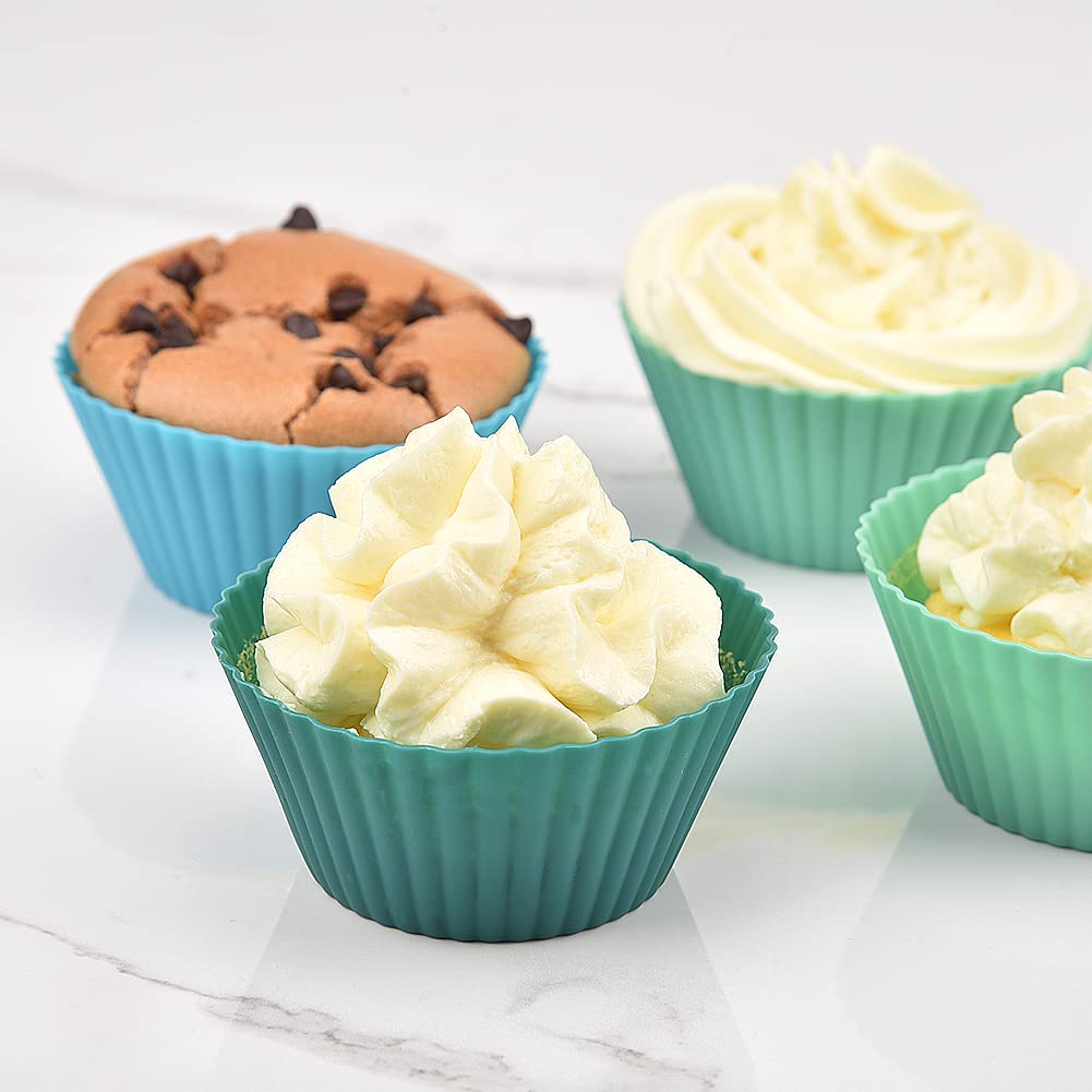 Guowall Stampo Muffin In Silicone - Set 24 Pezzi 4 Colori, Per Forno E Congelatore - Foto 11