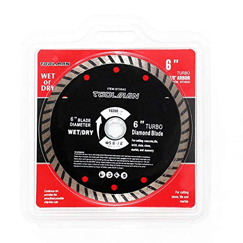 Toolman Circular Saw Blade Universal Fit 6" For Dry Mansonry works with DeWalt Makita Ryobi Skill Bosch STH042 - Thumbnail 4