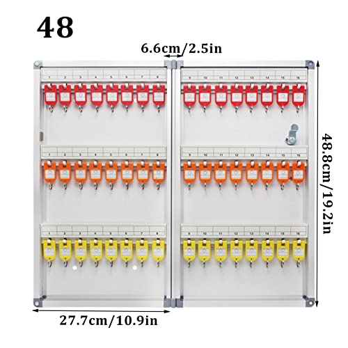 32-150-Position Aluminum Alloy Key Box, Key Cabinet Manager,Large Key Storage Cabinet With Lock,Color Key Label Sticker And Hook (Color : Silver, Size : 48) #TOP6