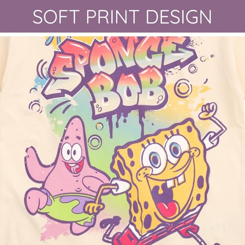 Image of SPONGEBOB SQUAREPANTS Girls T-Shirt and French Terry Shorts Outfit Set Toddler to Big Kid Sizes (2T - 18-20)