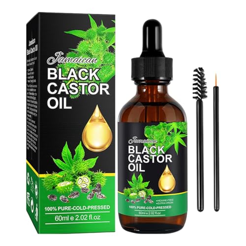 Jamaikanisches Schwarzes Rizinusöl - Rizinusöl Kaltgepresst Bio - Jamaican Black Castor Oil Organic Cold Pressed - Rizinusöl Haare Wimpern Haut - Hair Oil Haarwachstum Beschleunigen
