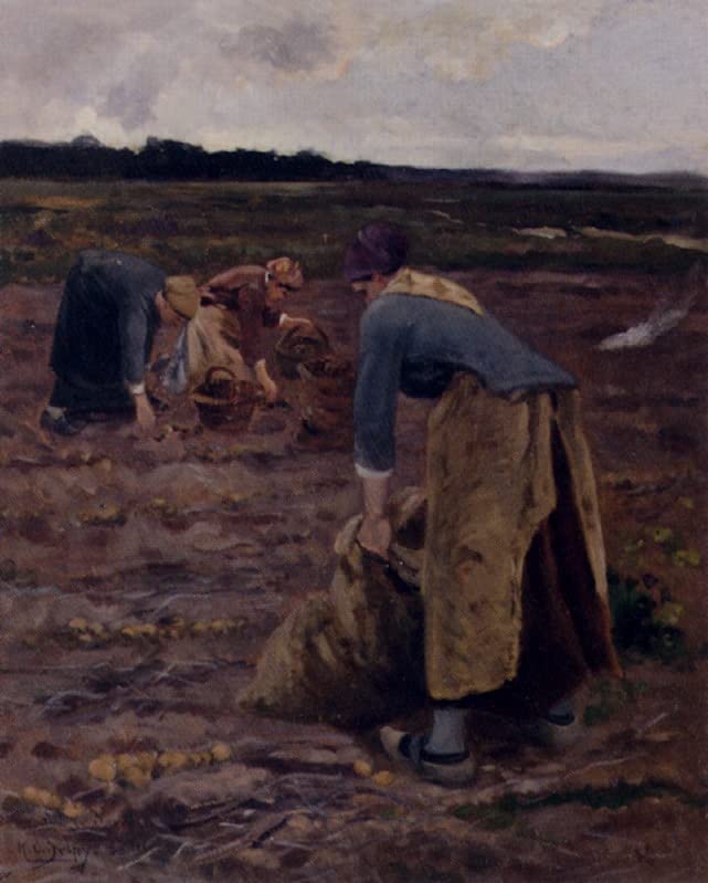 Affiche les cueilleurs de pommes de terre pour créer une ambiance vintage chaleureuse au salon